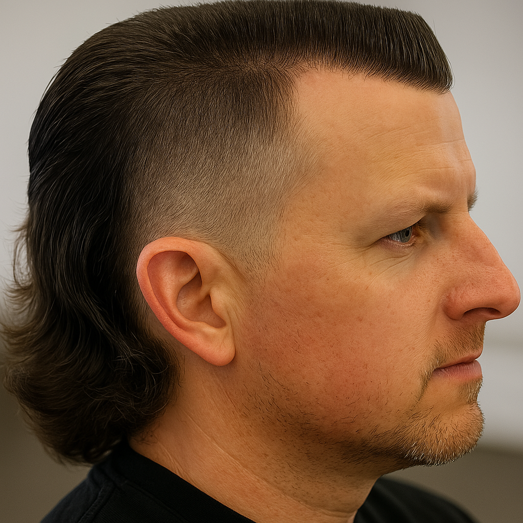 Horseshoe Flat Top Skin Fade Mullet