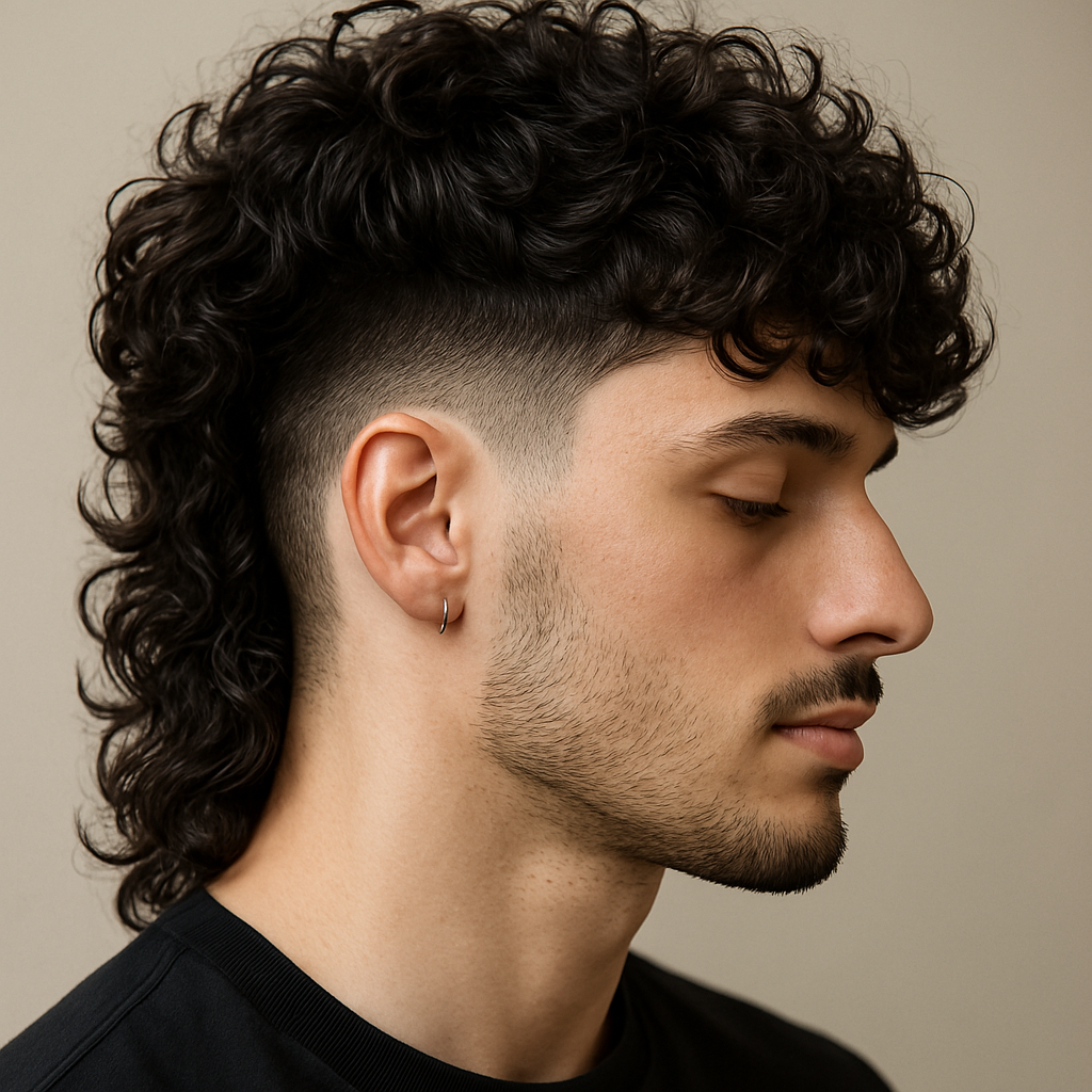 Curly Mullet Fade