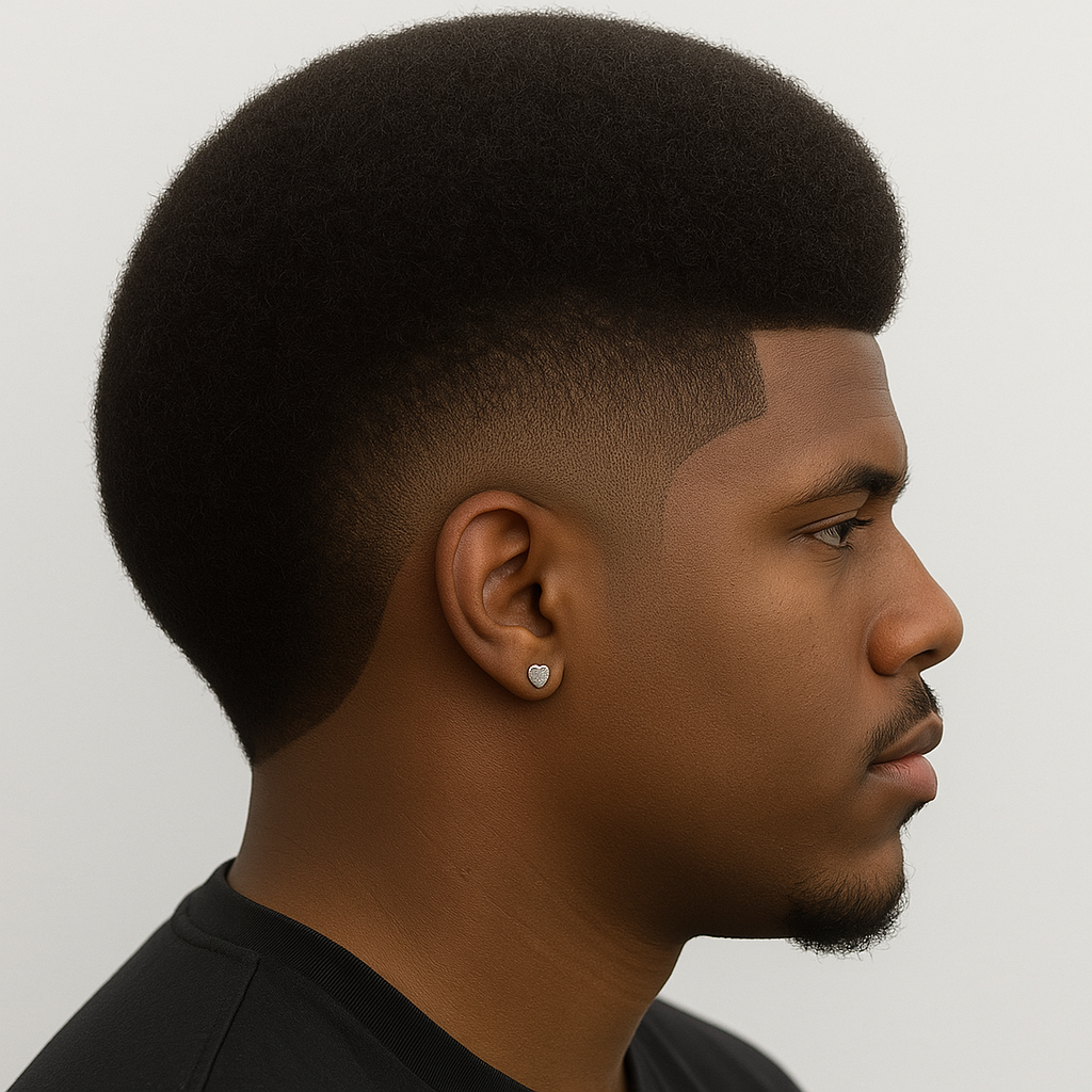 Round Afro with Burst Fade
