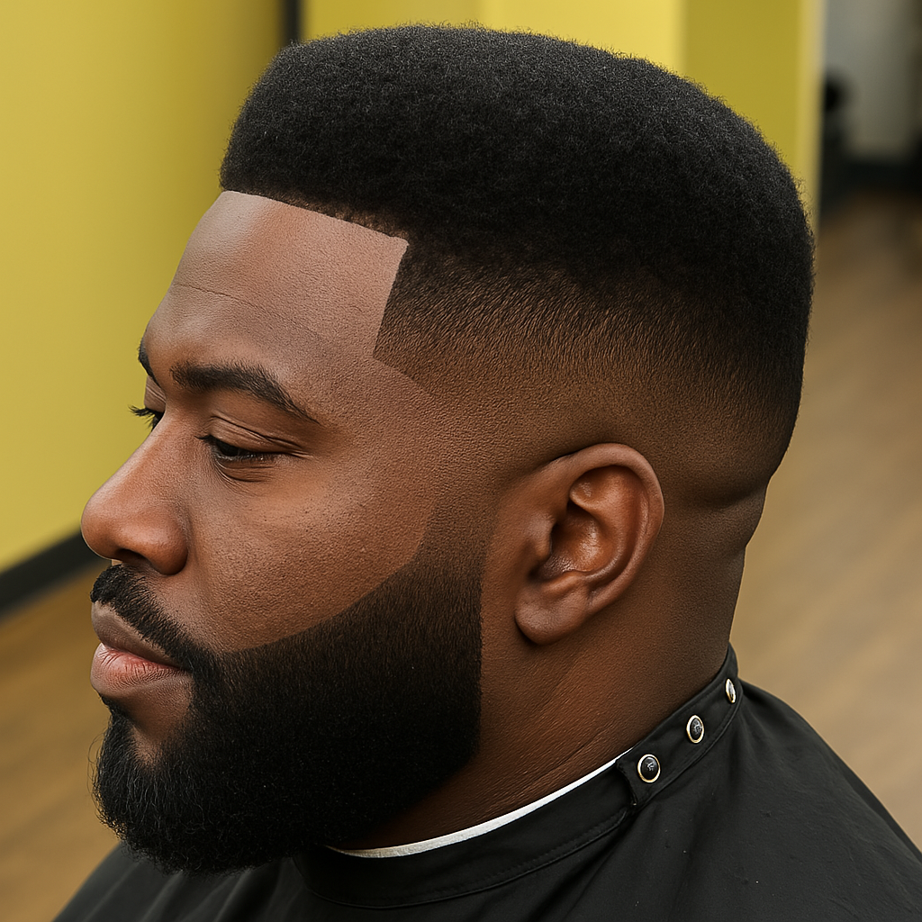 Afro Mid Fade with Full Beard